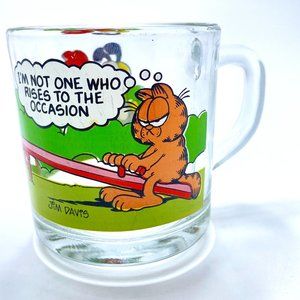 Vintage Garfield Glass Mug Coffee Cup McDonalds